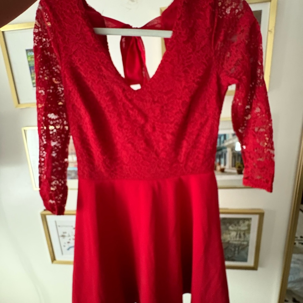 Elegant Red Lace Dress